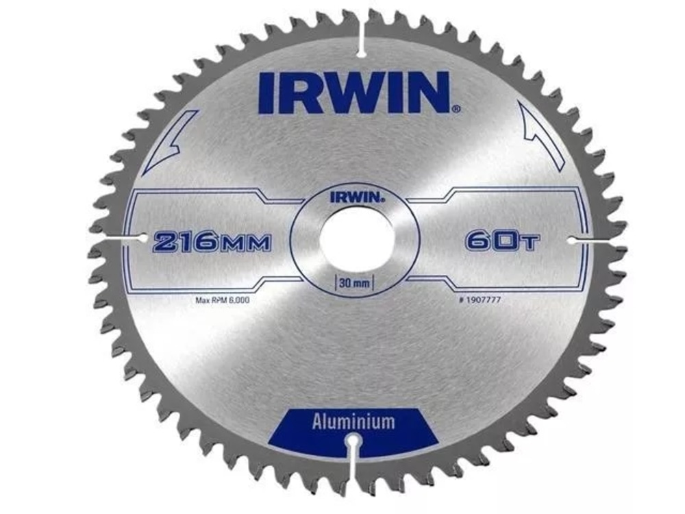 

Piła Tarczowa 216x30x2,5mm 60z Tcg Aluminium Irwin