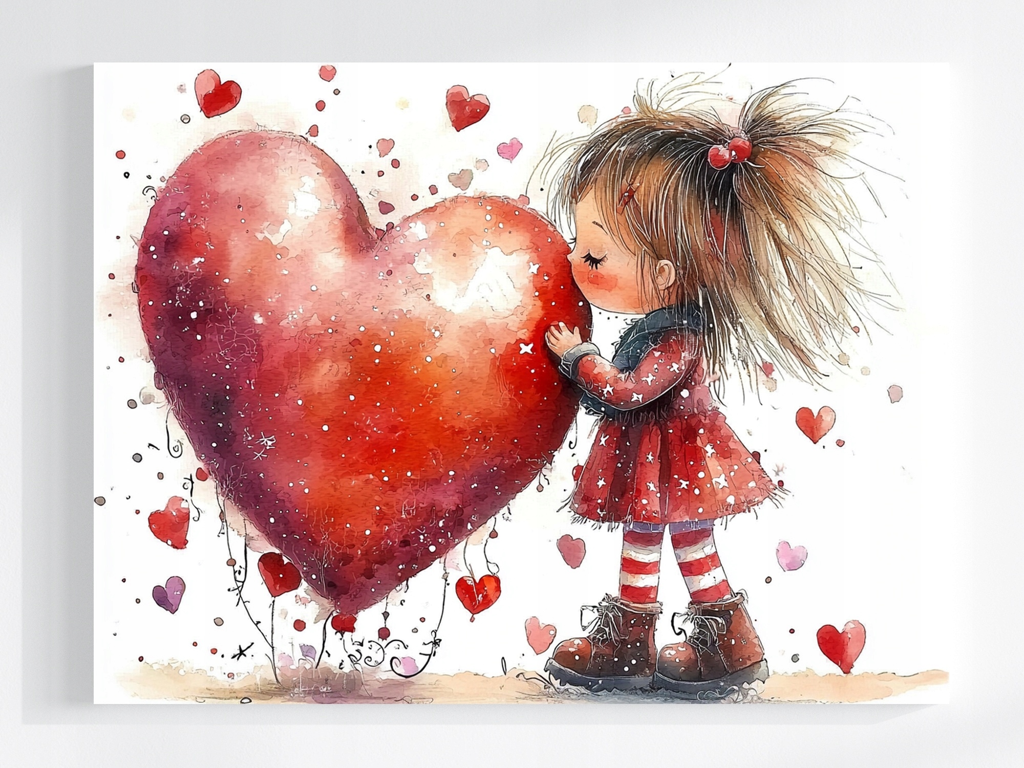 Obraz Na Plátně Canvas Dítě Dívka Srdce Láska Přátelství 80x60