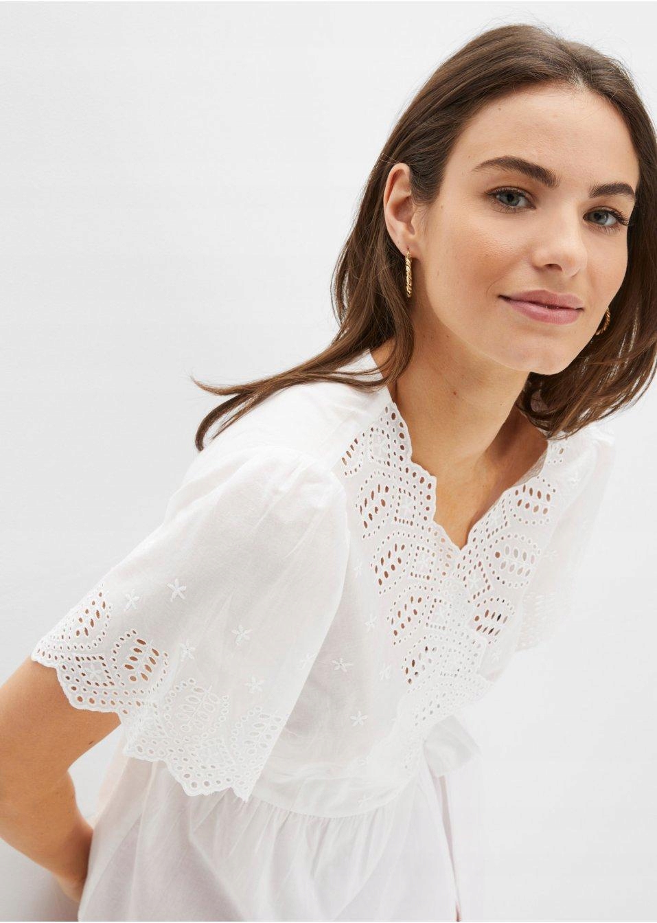 46 Bonprix WW BIAŁY TOP Z HAFTEM Marka Bonprix