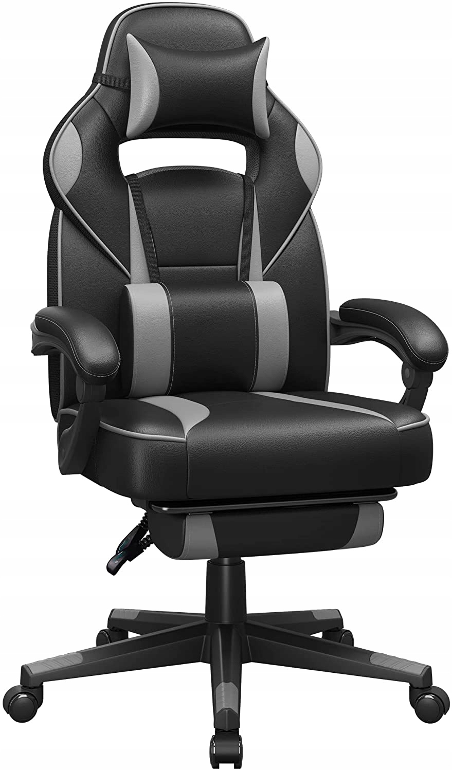Fotel Gamingowy Komputerowy Duży Ergonomiczny Czarno-szary