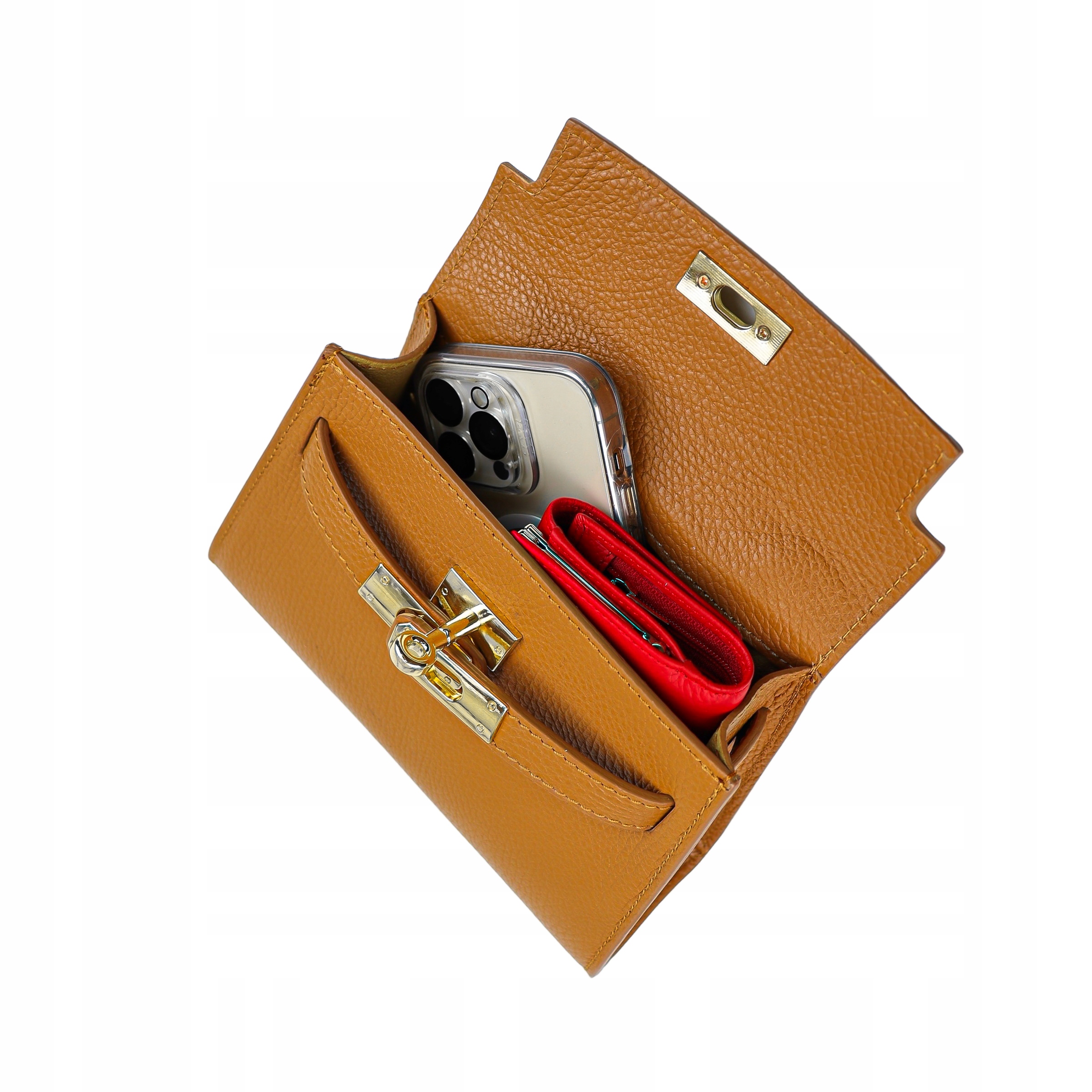 Torebka Damska Kuferek, skóra Emily Jasny rudy Płeć kobieta