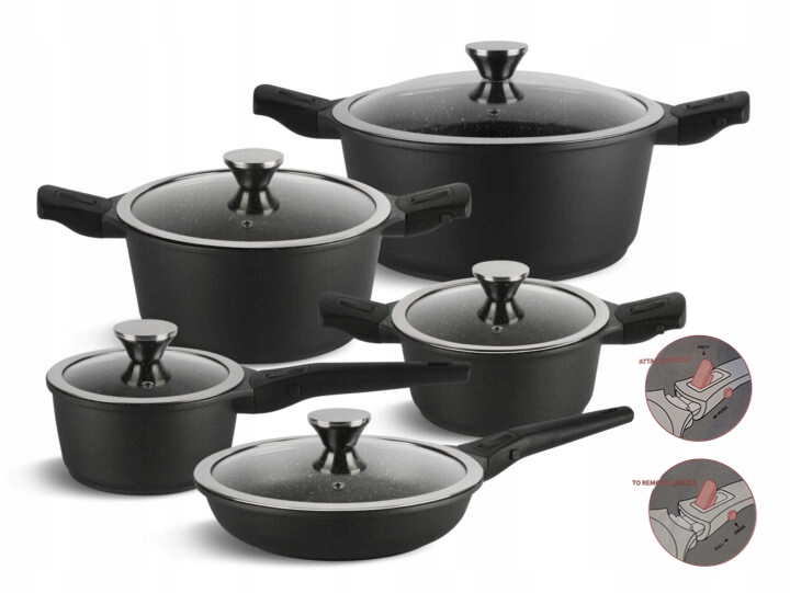 Sada hrnců s 10-dílnou pánví na indukci a plyn