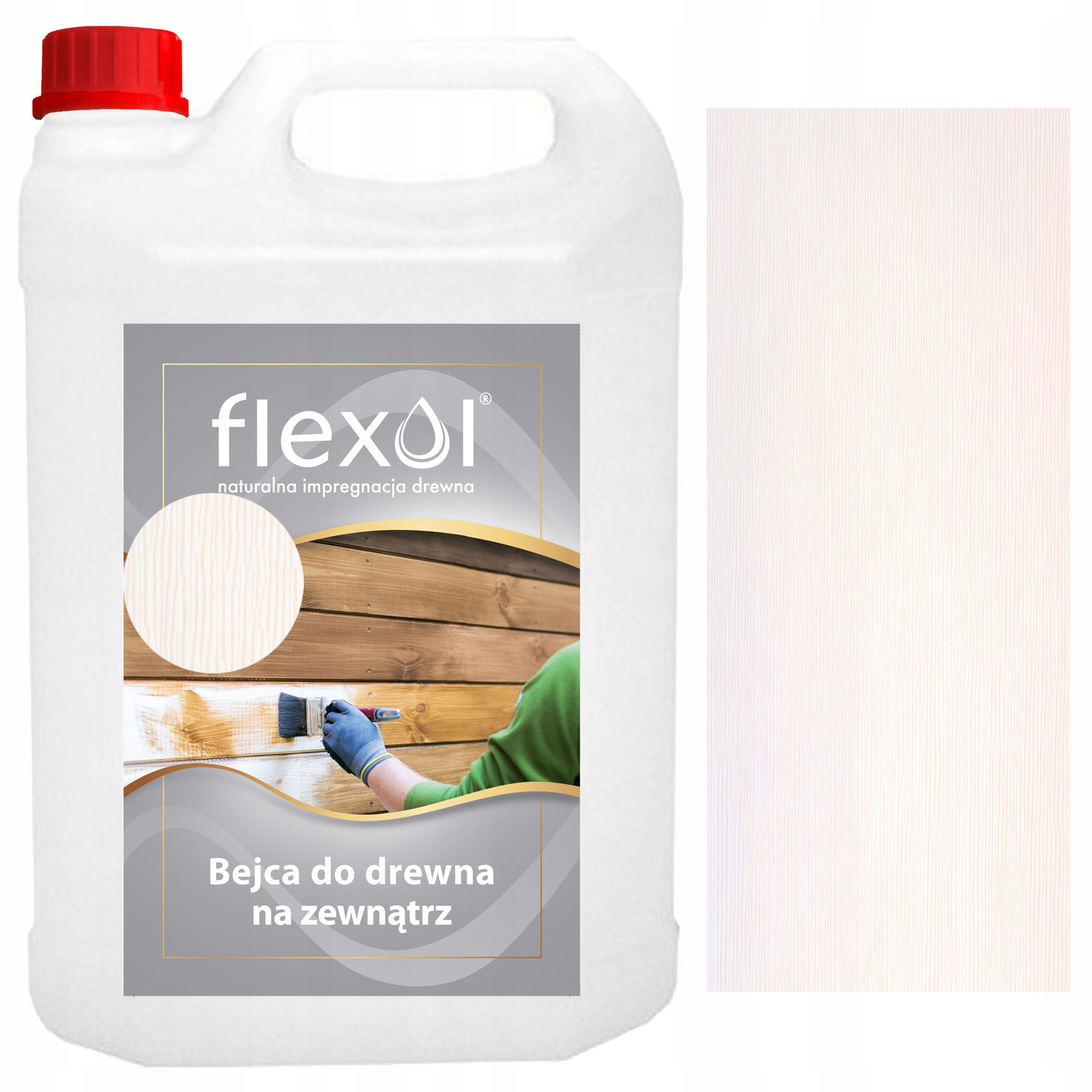 Bílá vodní barva Biel vnější pro dřevo 4 L Flexol