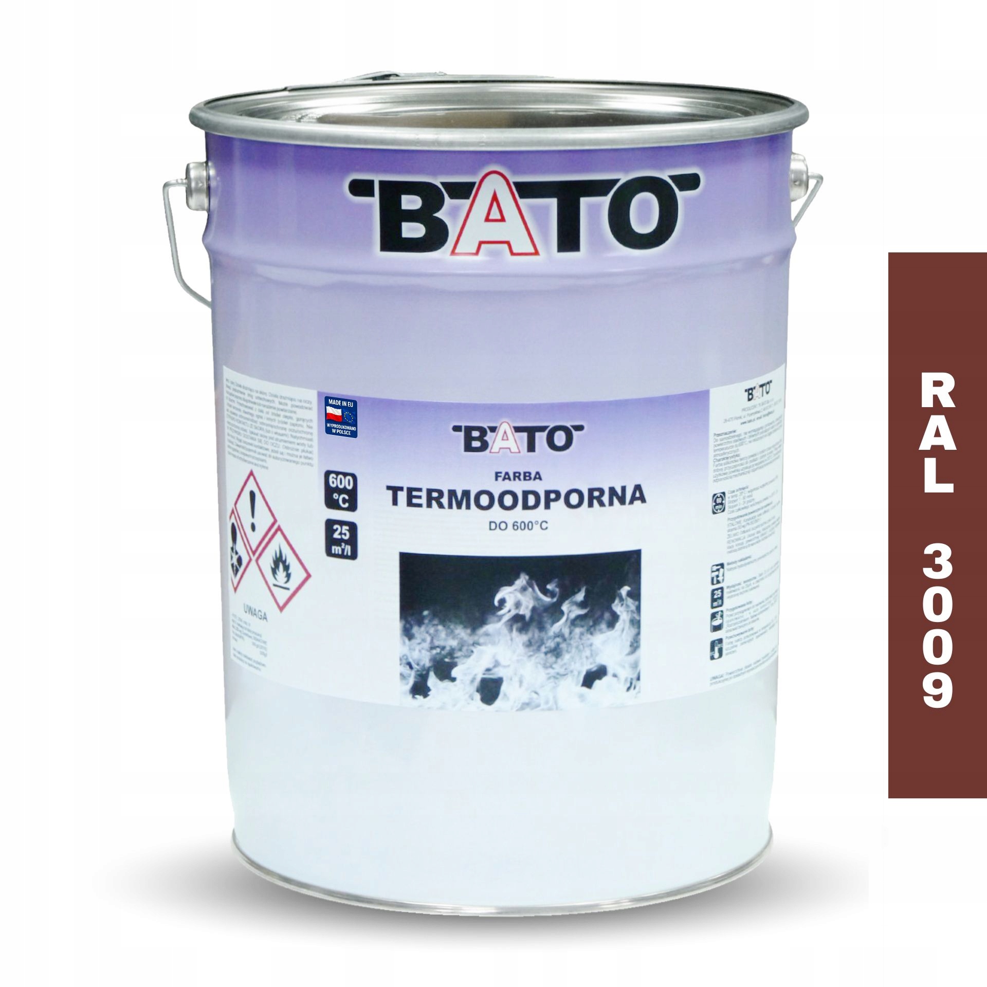 Barva barva do 600 C Bato Červená Oxidová rychleschnoucí barva 5L