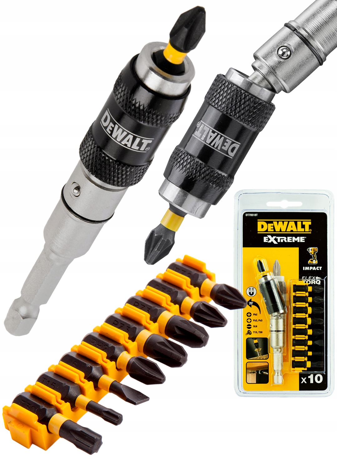 

Zestaw bity uchwyt kątowy 10 szt. Dewalt DT70518T