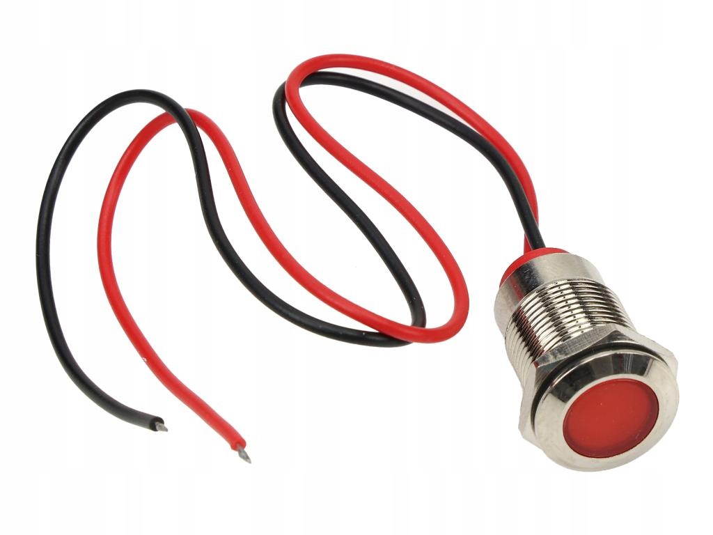Lampka kontrolna deski rozdzielczej Led FI12 12/24V czerwona