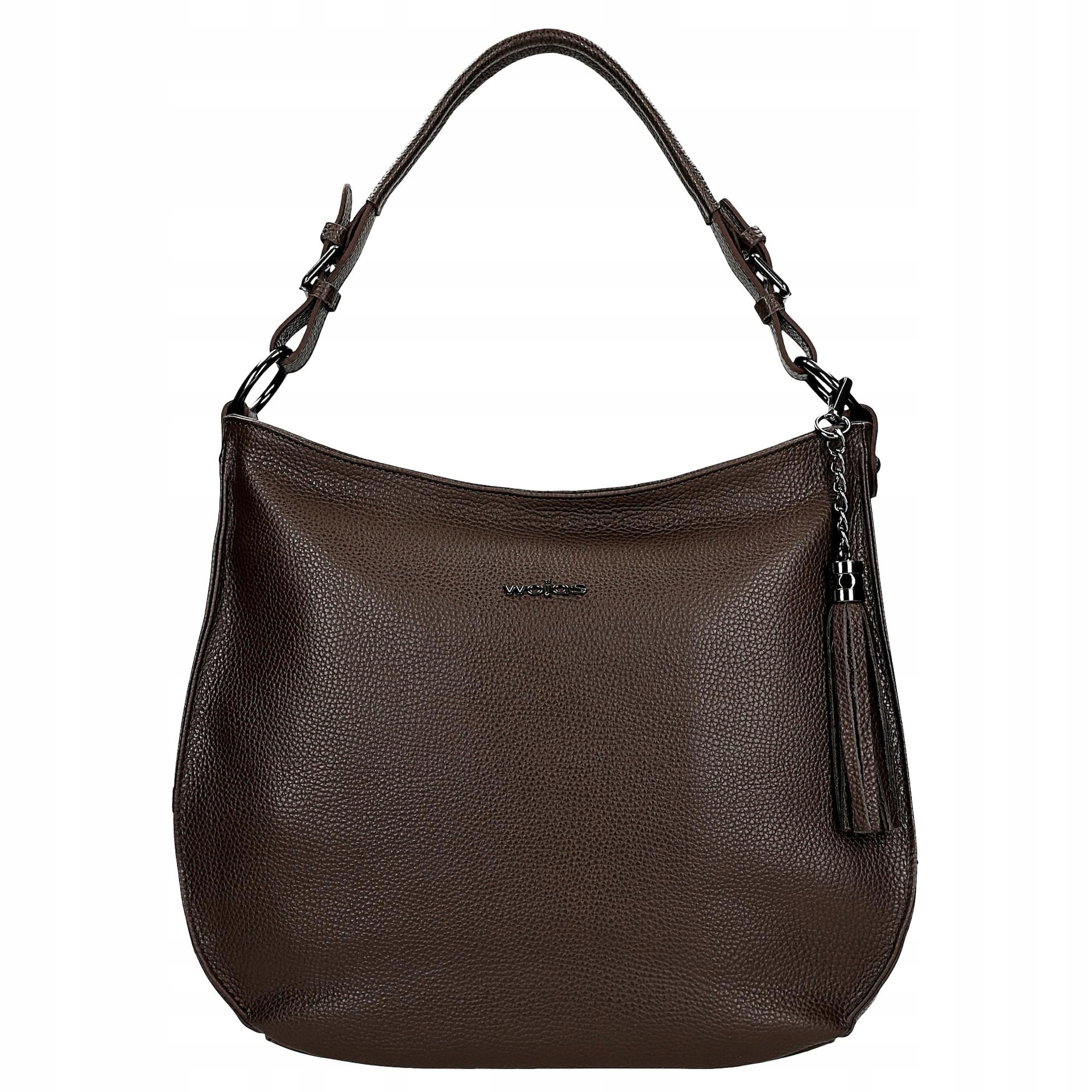 Velká dámská kožená kabelka v čokoládově hnědé barvě