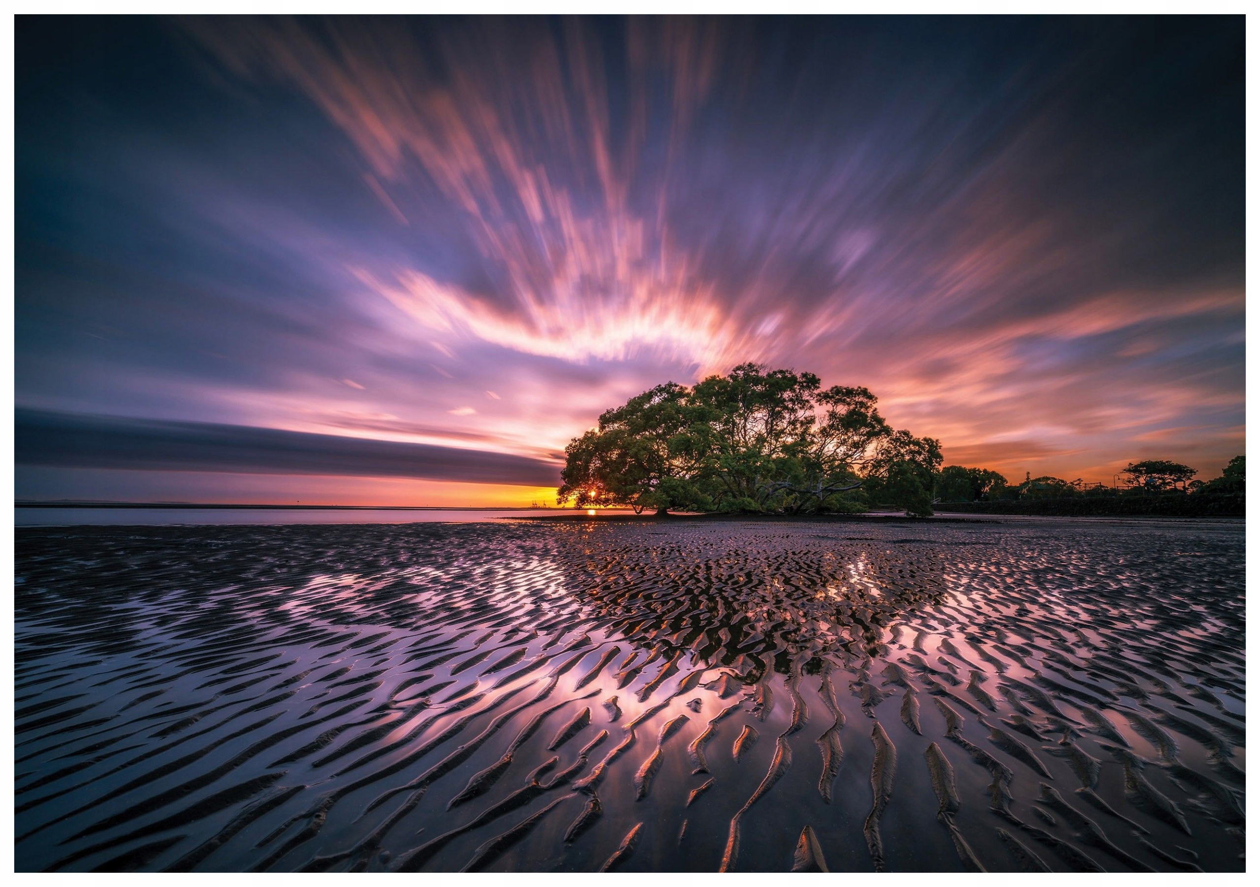 Fototapeta Krajina Západ Slunce Strom Voda Příroda Relax 368x254 lepidlo
