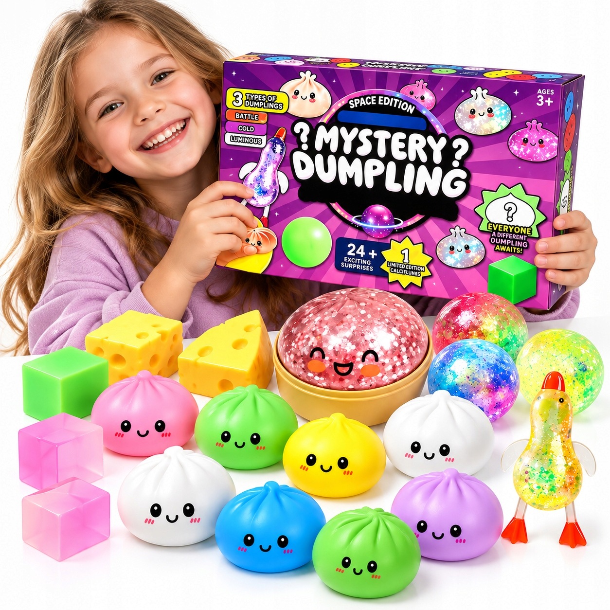 Adventní kalendář Dumpling Squishy Mačkací Hračky 24 dní Dárek Překvapení