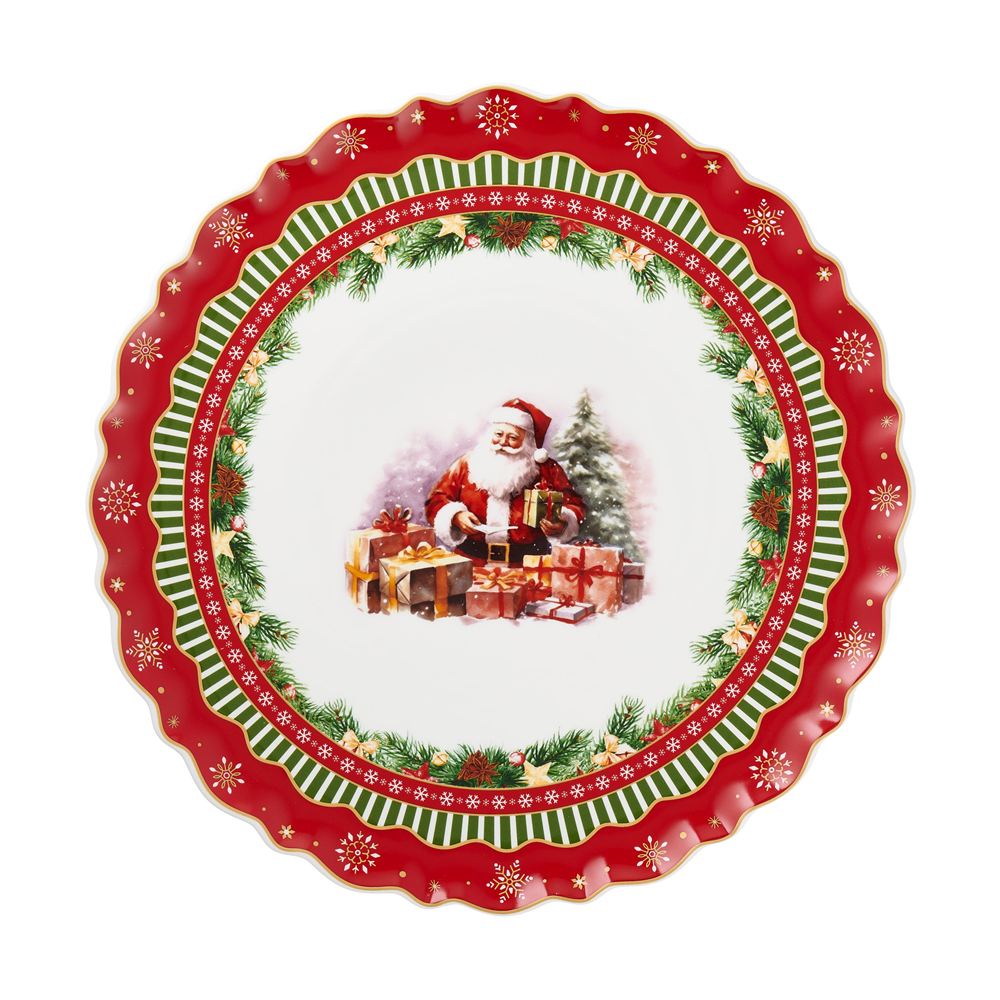 Villa Italia Vánoční talíř 33 cm porcelánový Santa Claus
