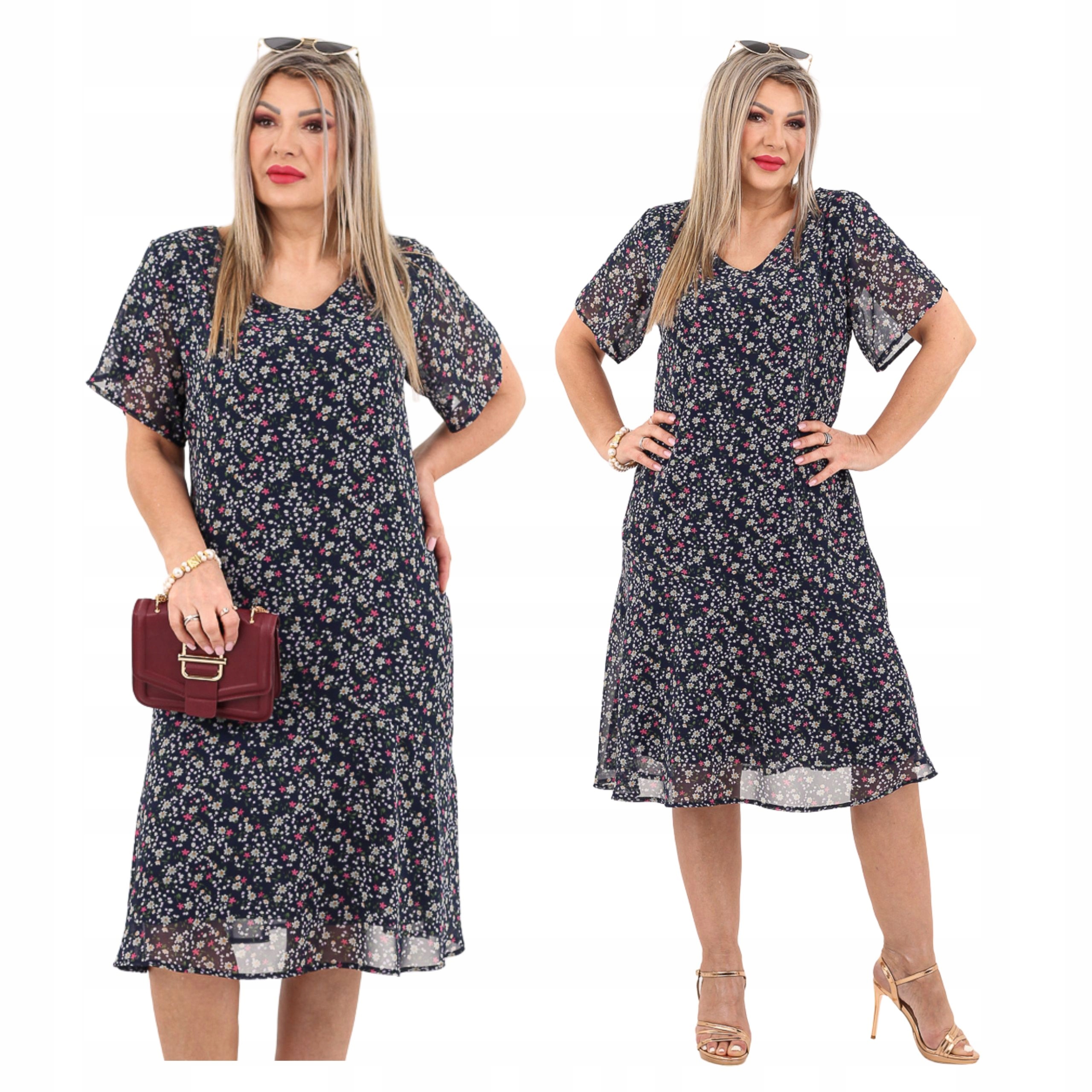 Sukienka szyfonowa na wesele duże rozmiary Polski Producent