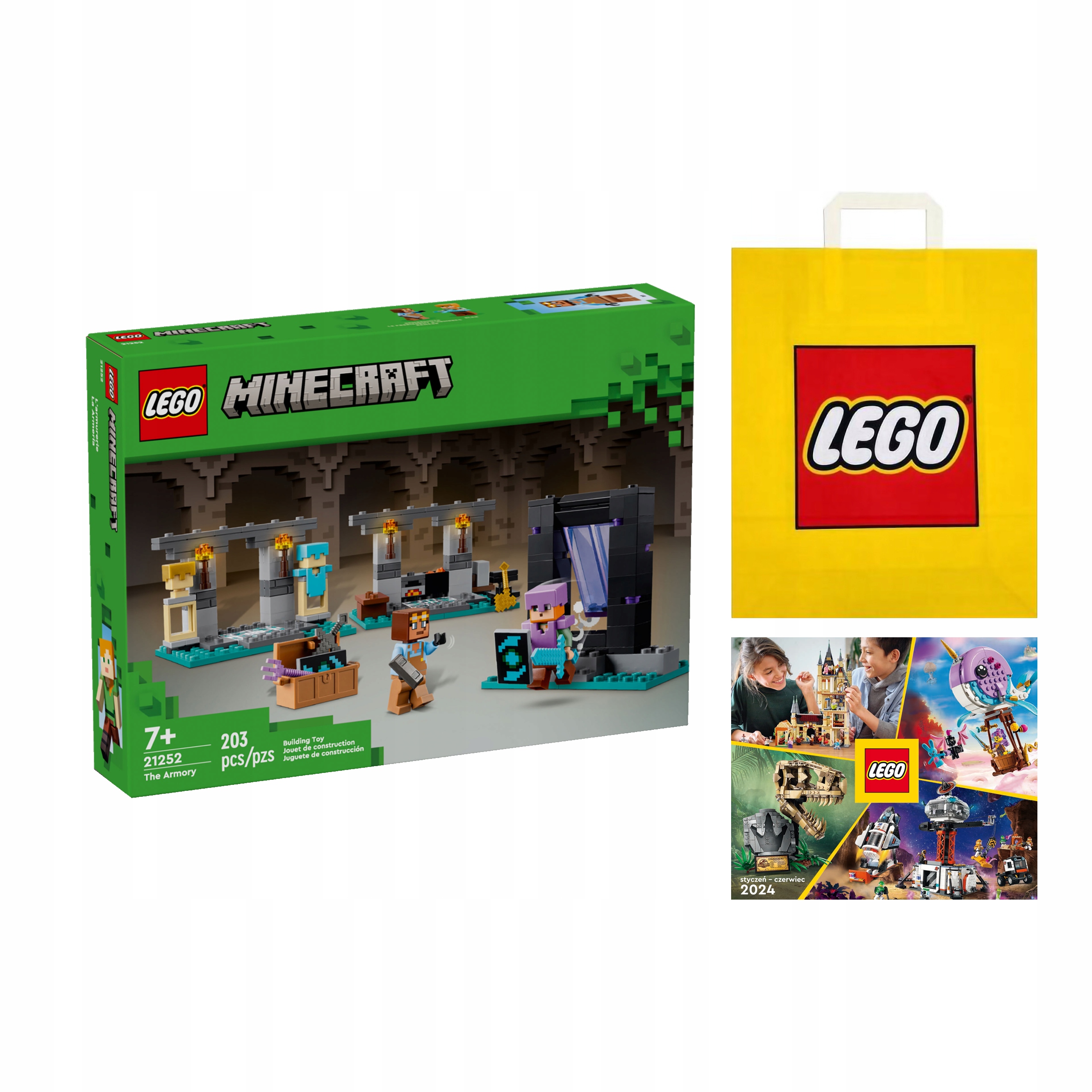 LEGO MINECRAFT č. 21252 - Zbrojnica +Taška +Katalóg LEGO 2024