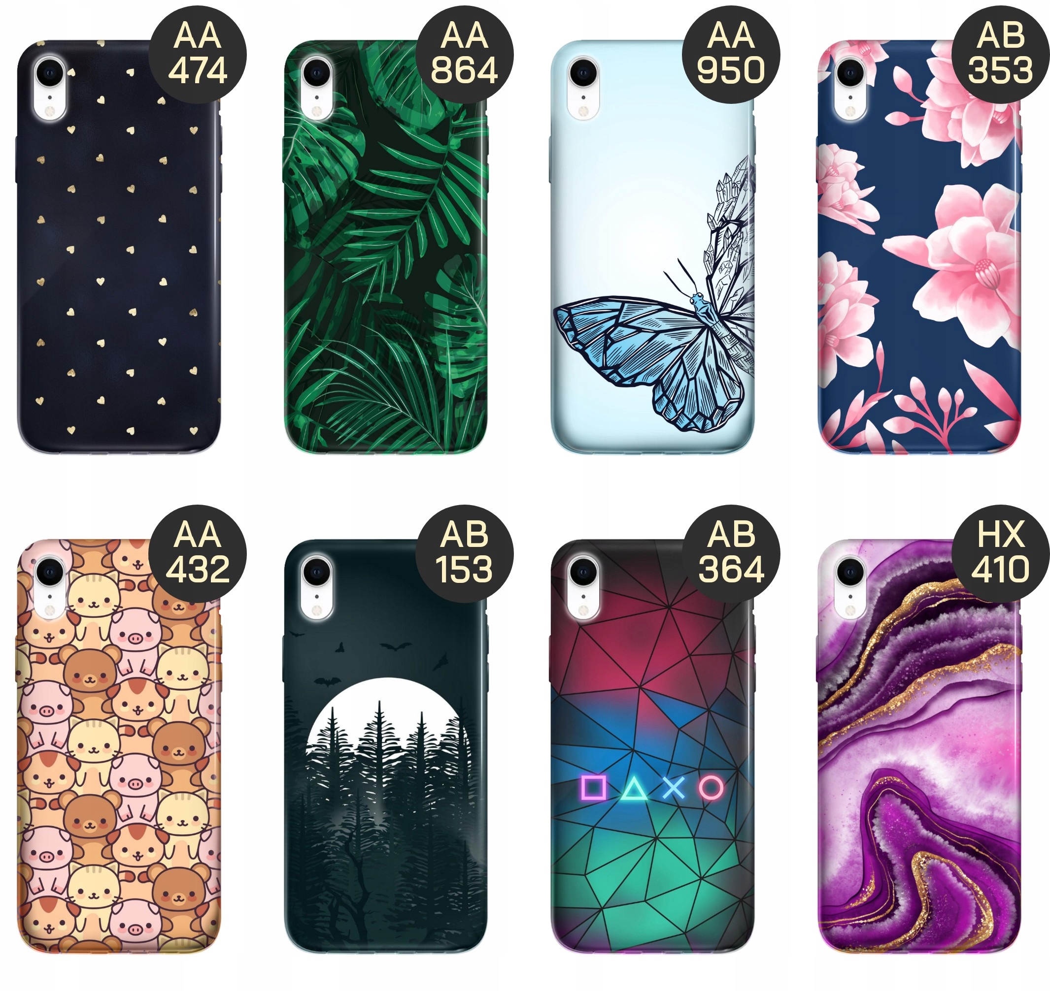 ETUI DO IPHONE XR WZORY TOP100 DESIGN Z NADRUKIEM ZE WZOREM OBUDOWA +SZKŁO Dedykowana marka Apple