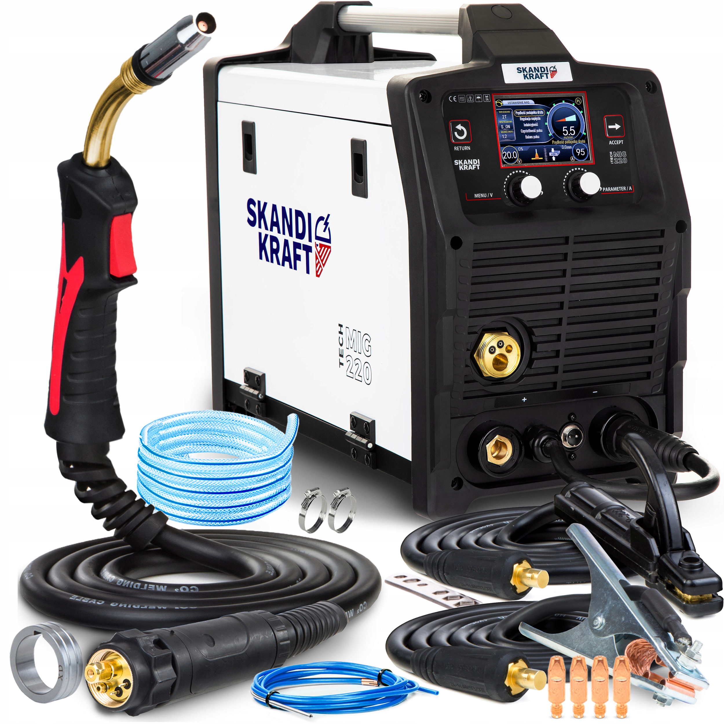 Poloautomatický Svařovací Stroj Skandi Kraft Mig 220 Mag Mma Tig Lift 200A 230V 3V1