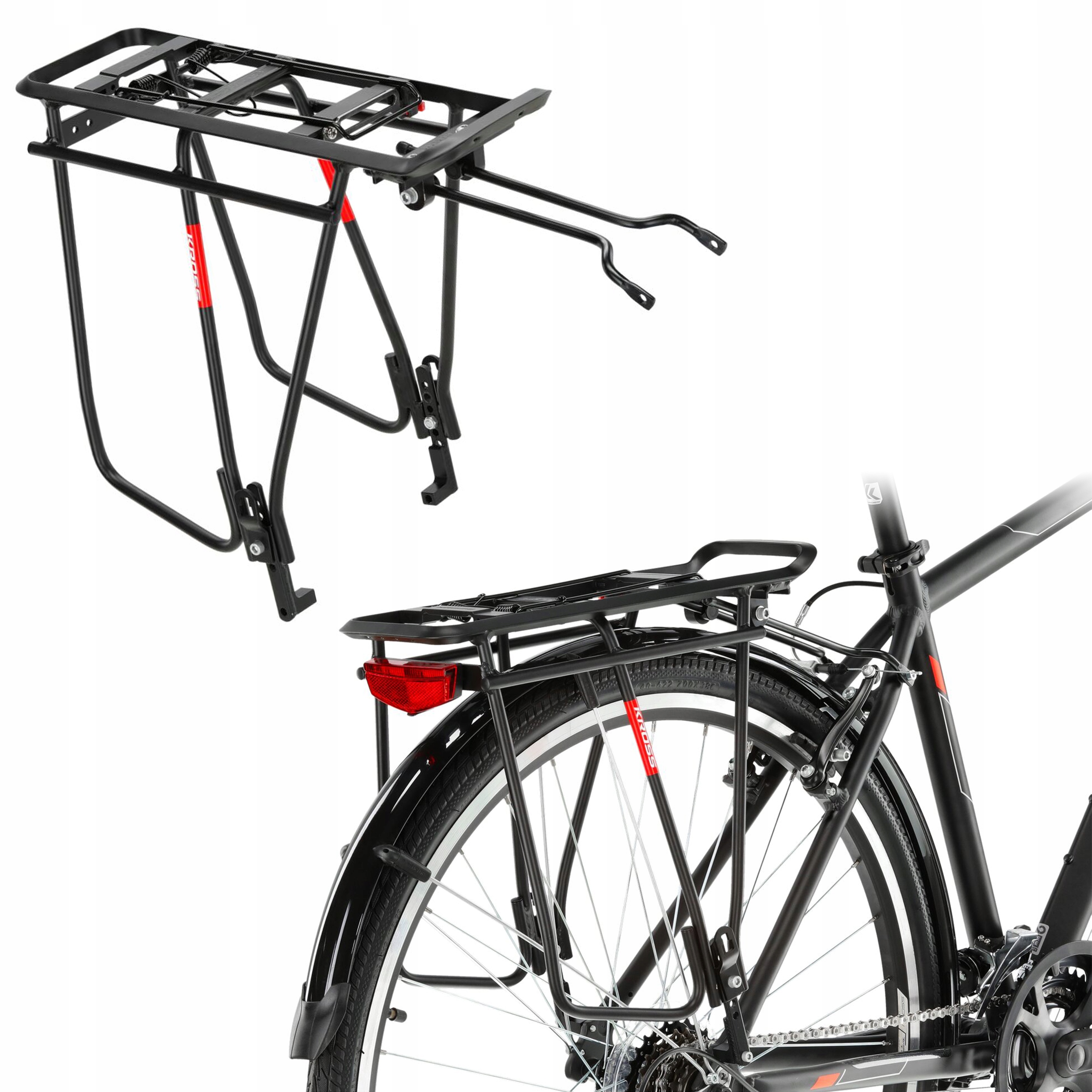 Bagażnik rowerowy Kross Travelrack Carry More 24-29' czarny do 25kg