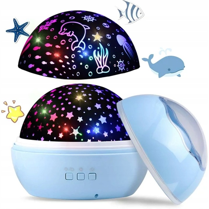 RZUTNIK PROJEKTOR GWIAZD LAMPKA NOCNA LAMPA NIEBA OBROTOWA OCEANU - LED 2w1 Marka inna marka
