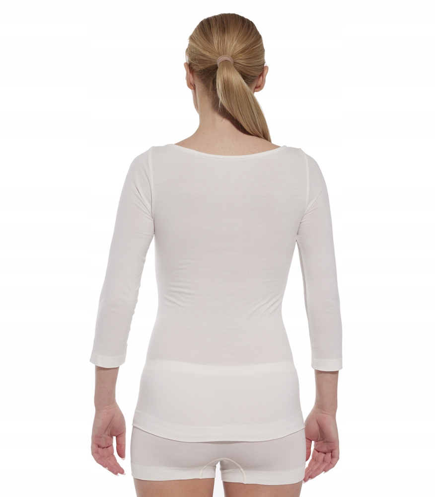 BRUBECK DAMSKA KOSZULKA RĘKAW 3/4 COMFORT MERINO KREMOWY L 2024 Rękaw rękaw 3/4