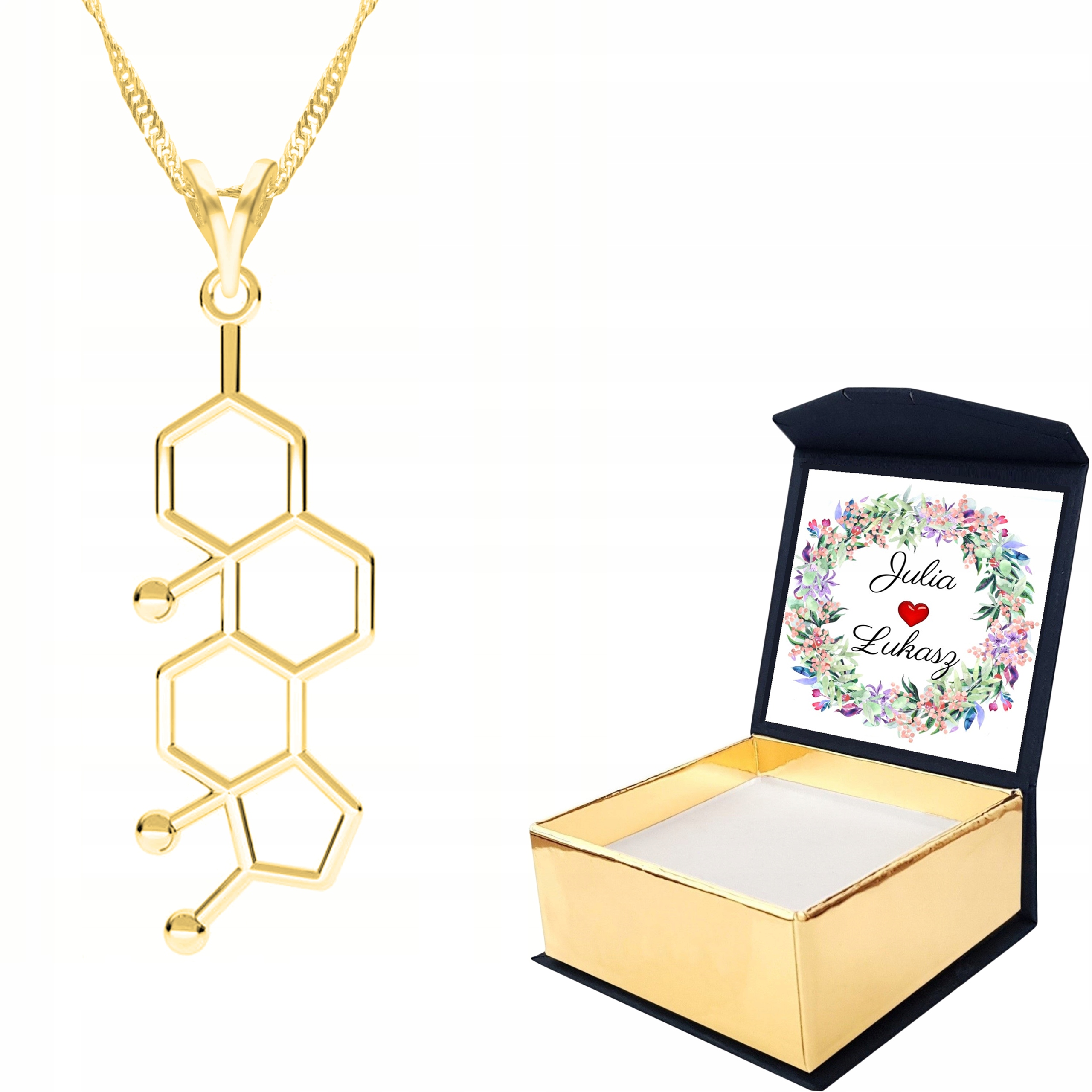 Zlatý náhrdelník Vzor Testosteron Vlastní Potisk