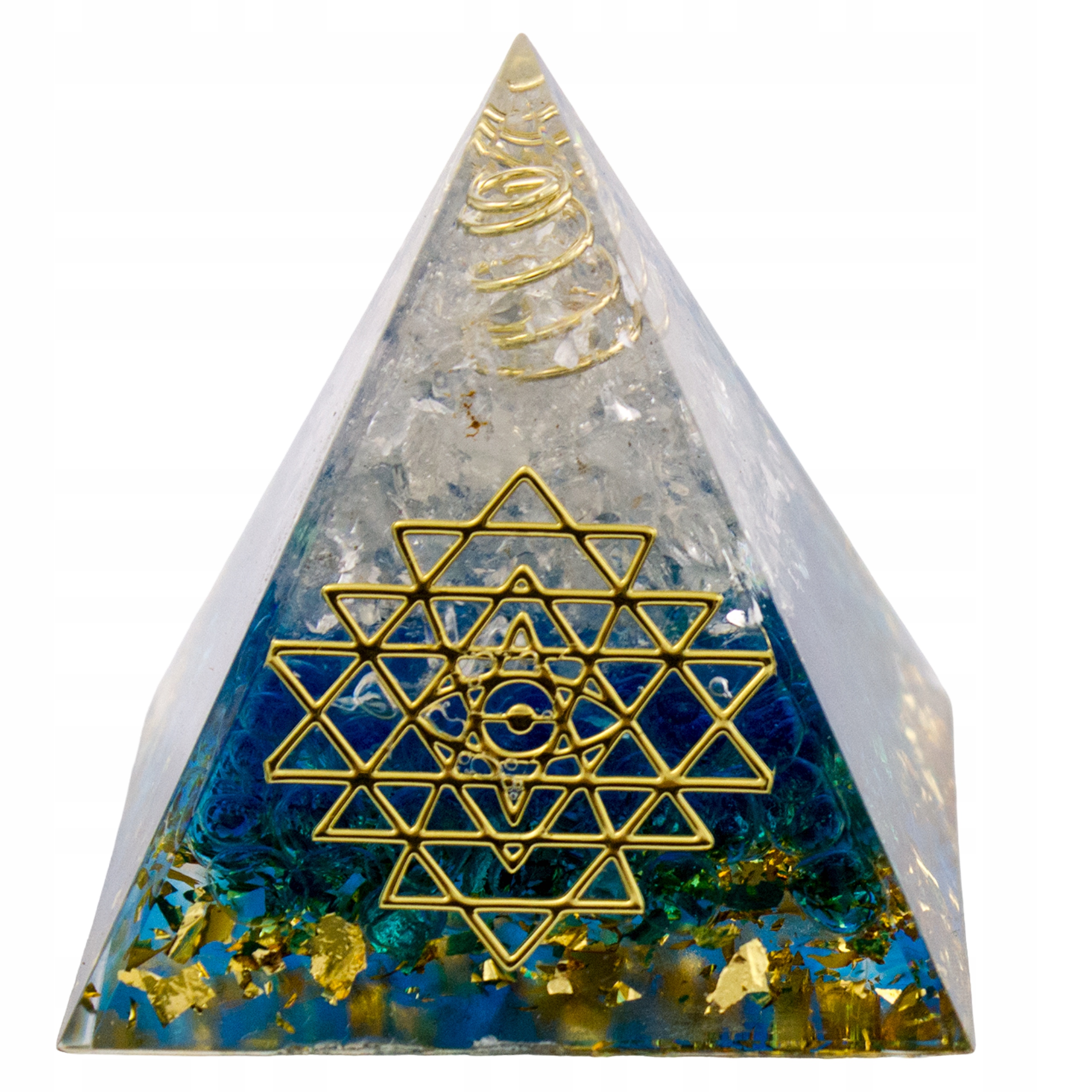 PIRAMIDKA ORGONIT KWARC GÓRSKI MIEDŹ PREZENT HARMONIZACJA CZAKR 5 cm