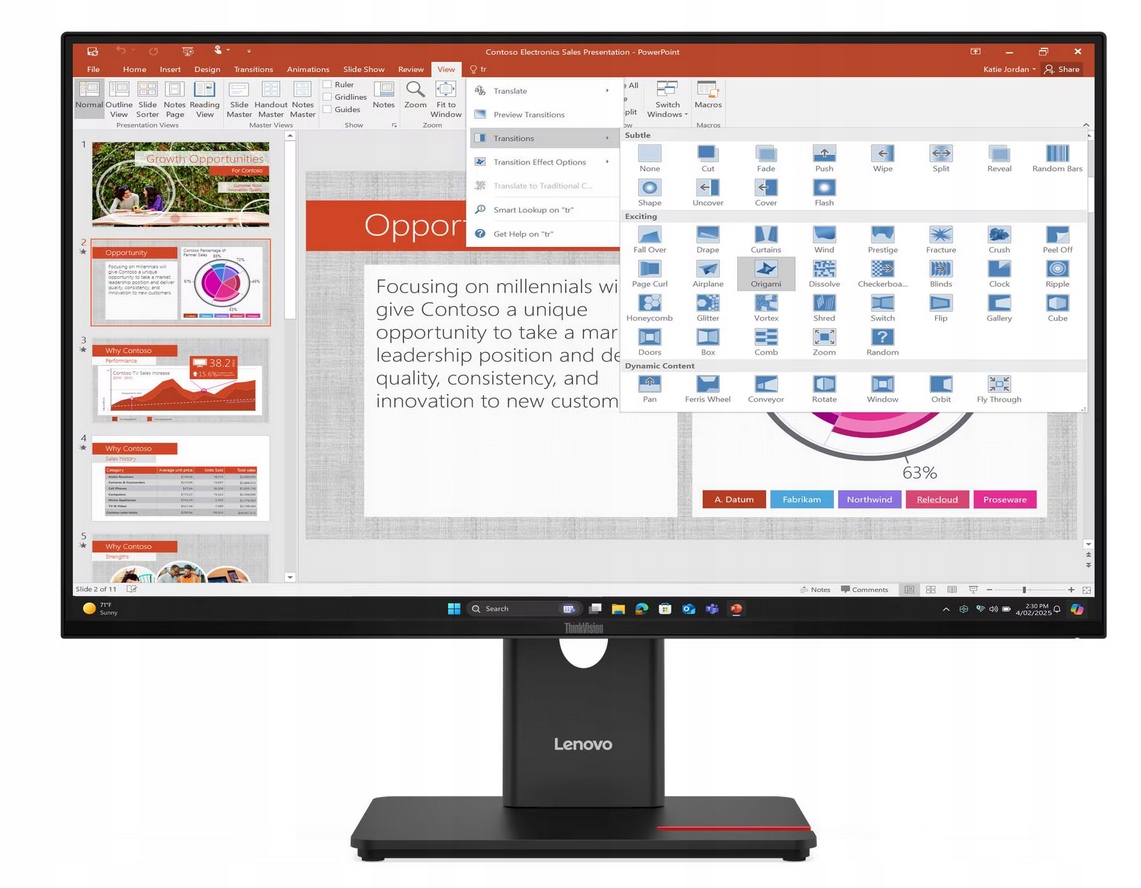 Led Monitor Lenovo ThinkVision T27-40 27" 1920 x 1080 px Ips Pls