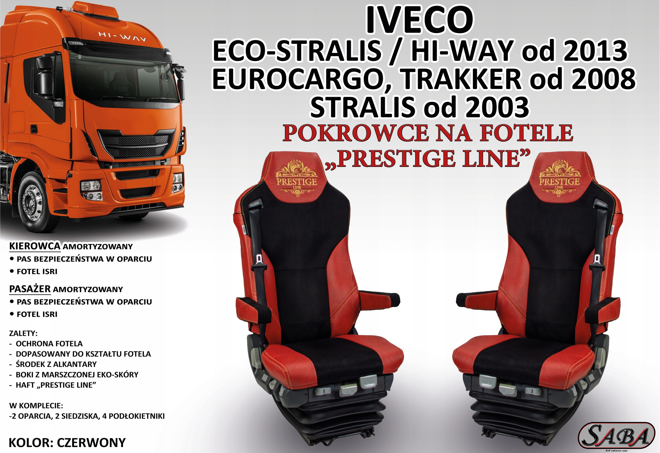 Pokrowce na fotele PRESTIGE LINE IVECO EAN (GTIN) 5904261600137