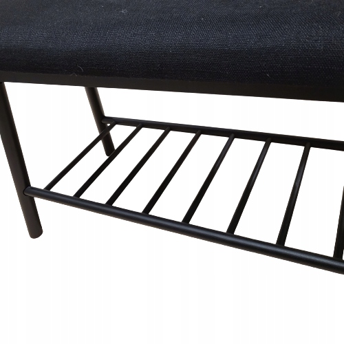 Ławka VAND tapicerowana czarny/bambus S90 x W45 Kolor czarny