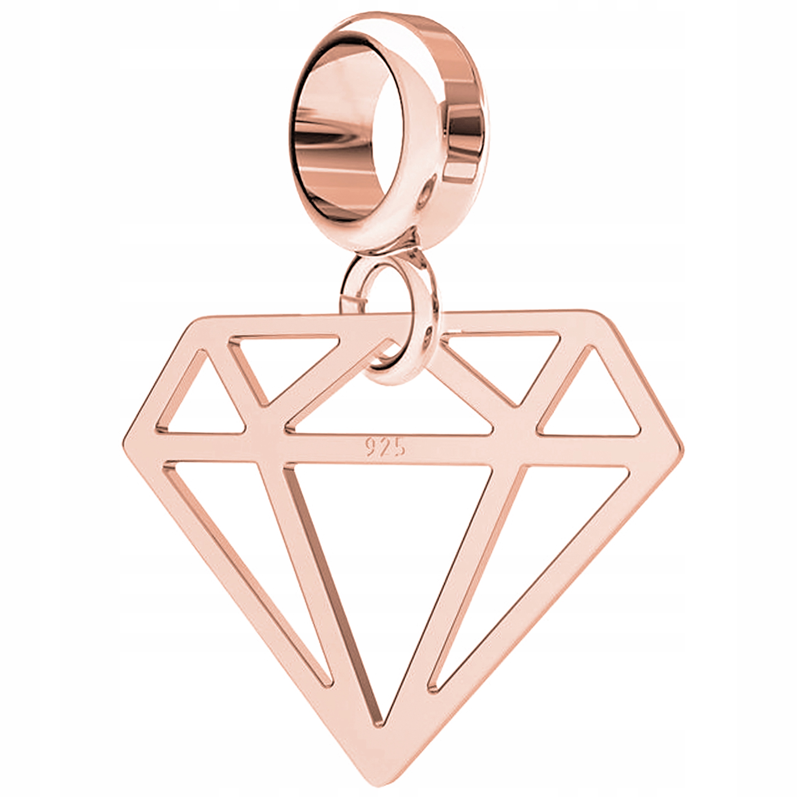 Přívěsek Diamant růžové zlato stříbro