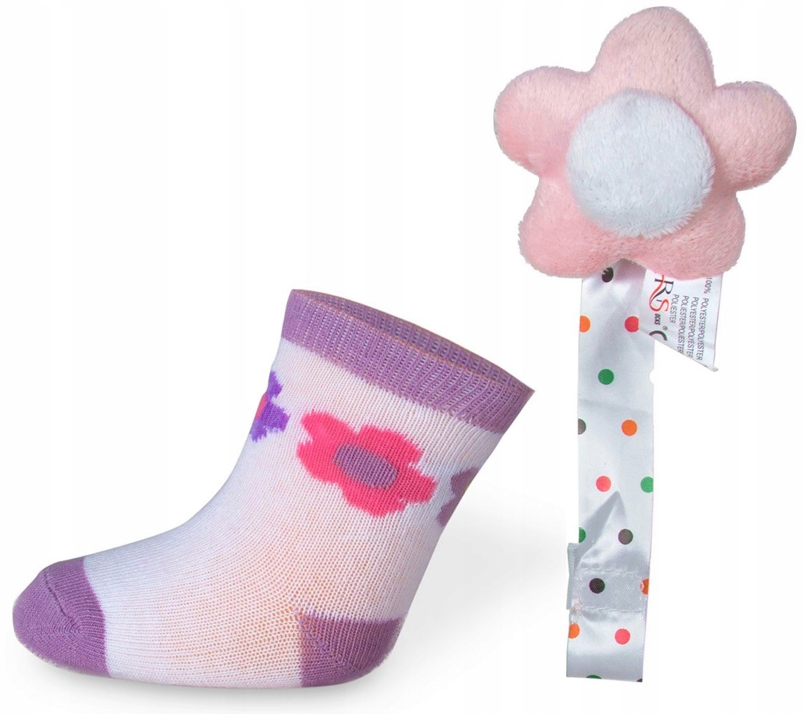 SKARPETKI NIEMOWLĘCE KWIATEK Z KLIPSEM NA SMOCZEK