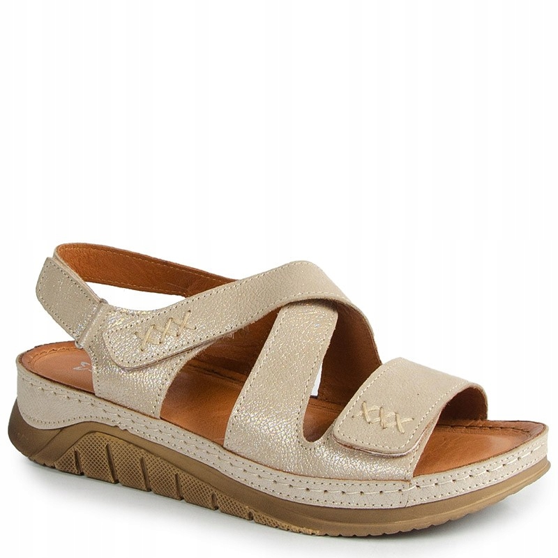 Maciejka L4496-25/00-1 Zlaté Kožené Sandály 41