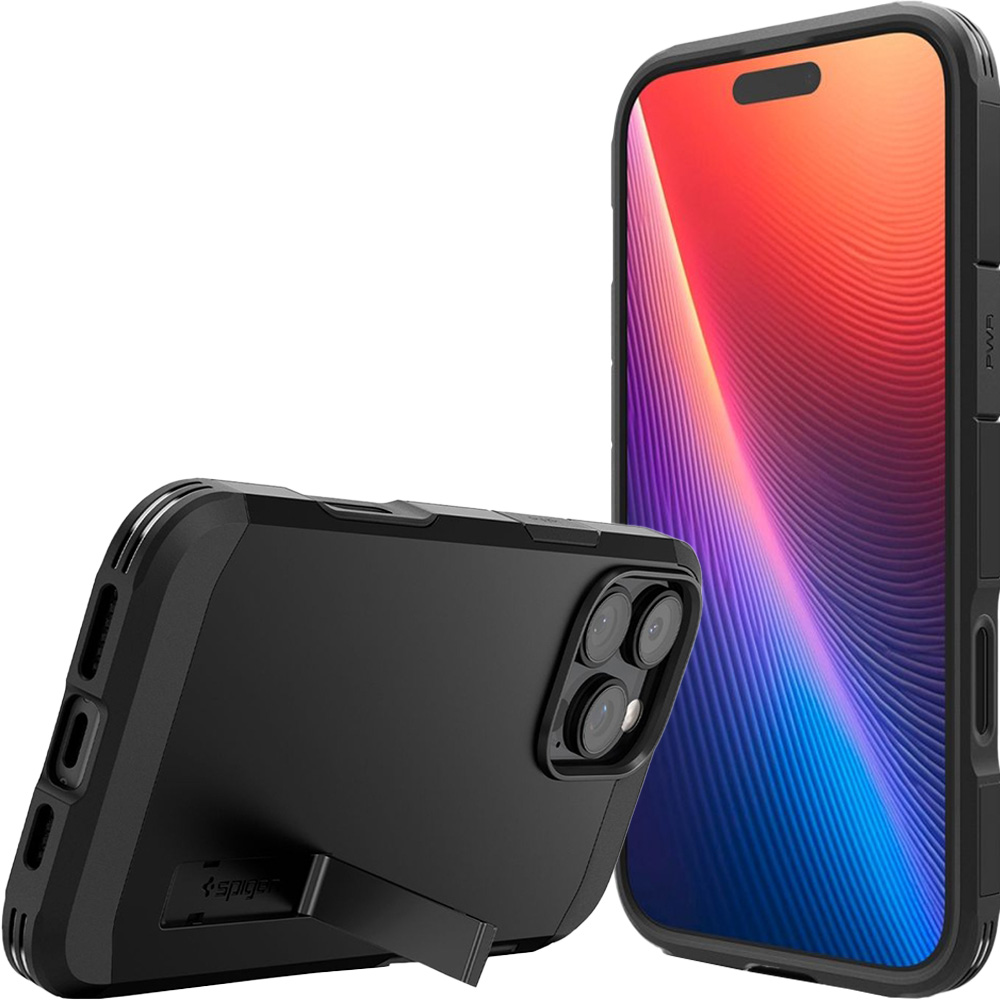 Pouzdro Spigen pro iPhone 16 Pro s podstavcem pro MagSafe, aktivní tlačítková krytka