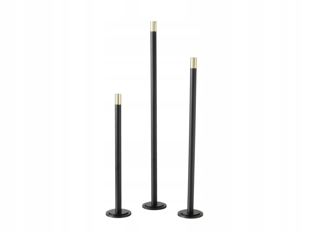 Sada svícnů Mats, 3 ks, černá barva