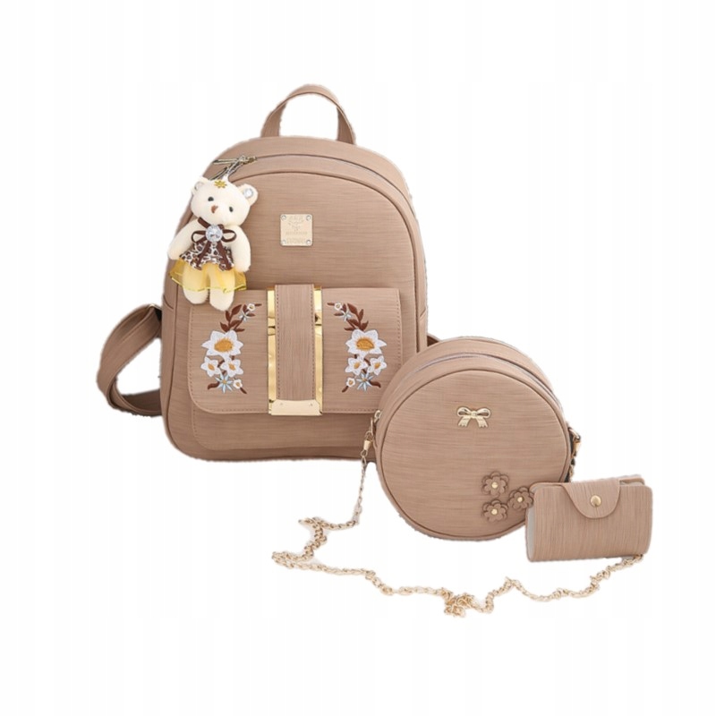 

Piękny Plecak Damski Miejski Zestaw 3w1