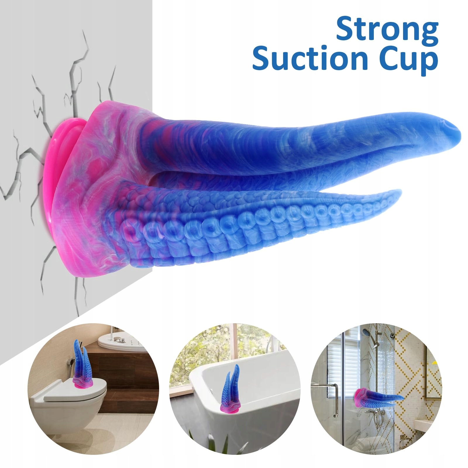 SHKANLA Silikonowy Podwójny Dildo 27cm Realistyczny z Przyssawką — miniatura 5