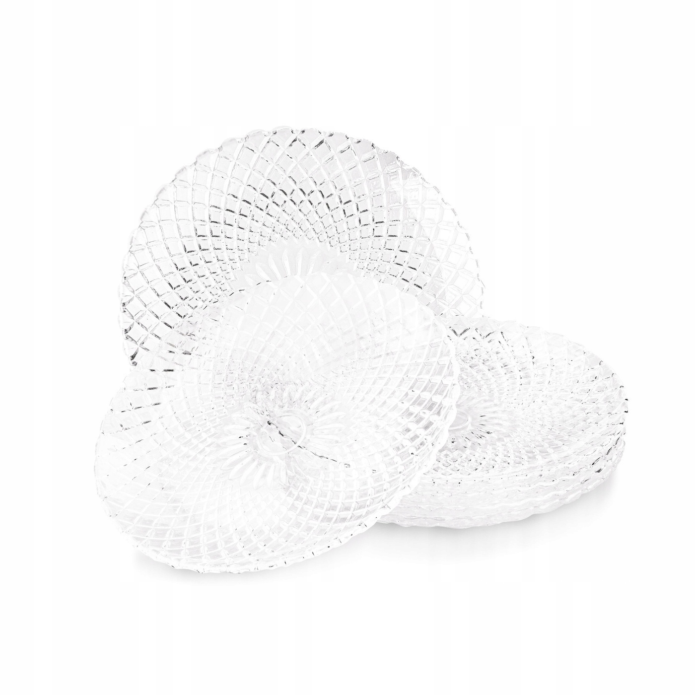 ZESTAW talerzy 6x SZKLANE TALERZYKI DESEROWE do ciasta talerze do ZMYWARKI Liczba elementów w zestawie 6