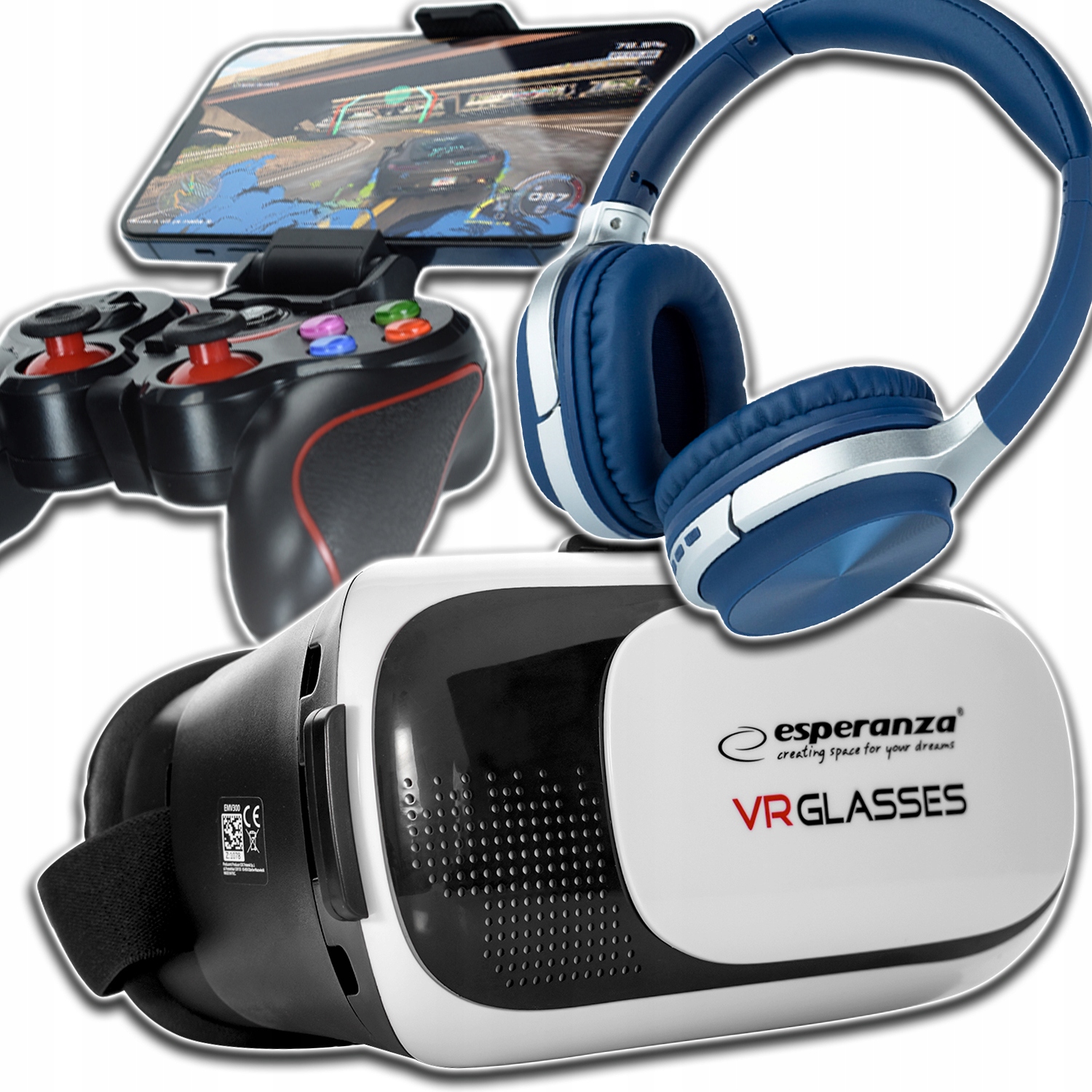 Dárek Brýlí Vr+gamepad Bt+bezdrátová Sluchátka Do Uší