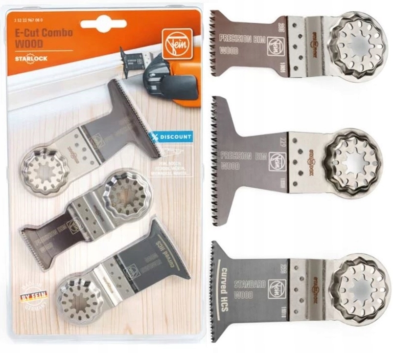 

Brzeszczot E-Cut Combo Starlock wood Fein 3szt