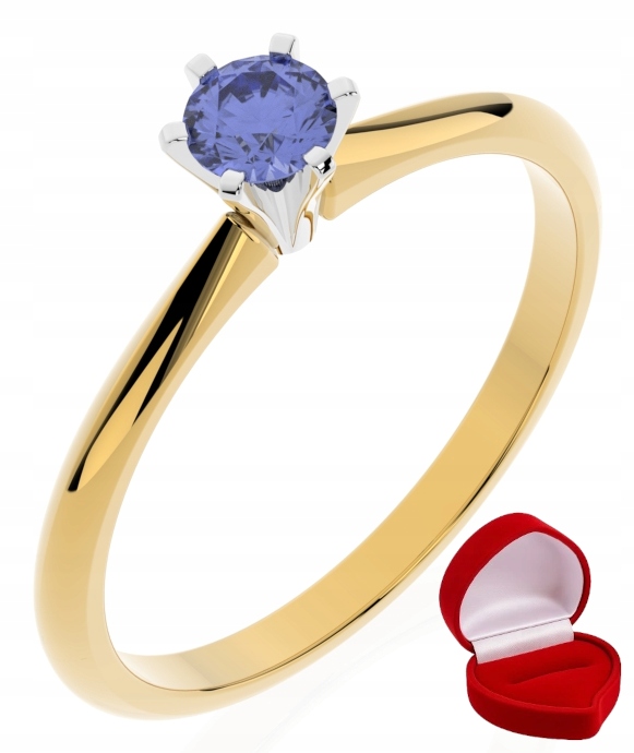 Zlatý Prstýnek 585 14k Tanzanit 0,24 ct Krabička R6
