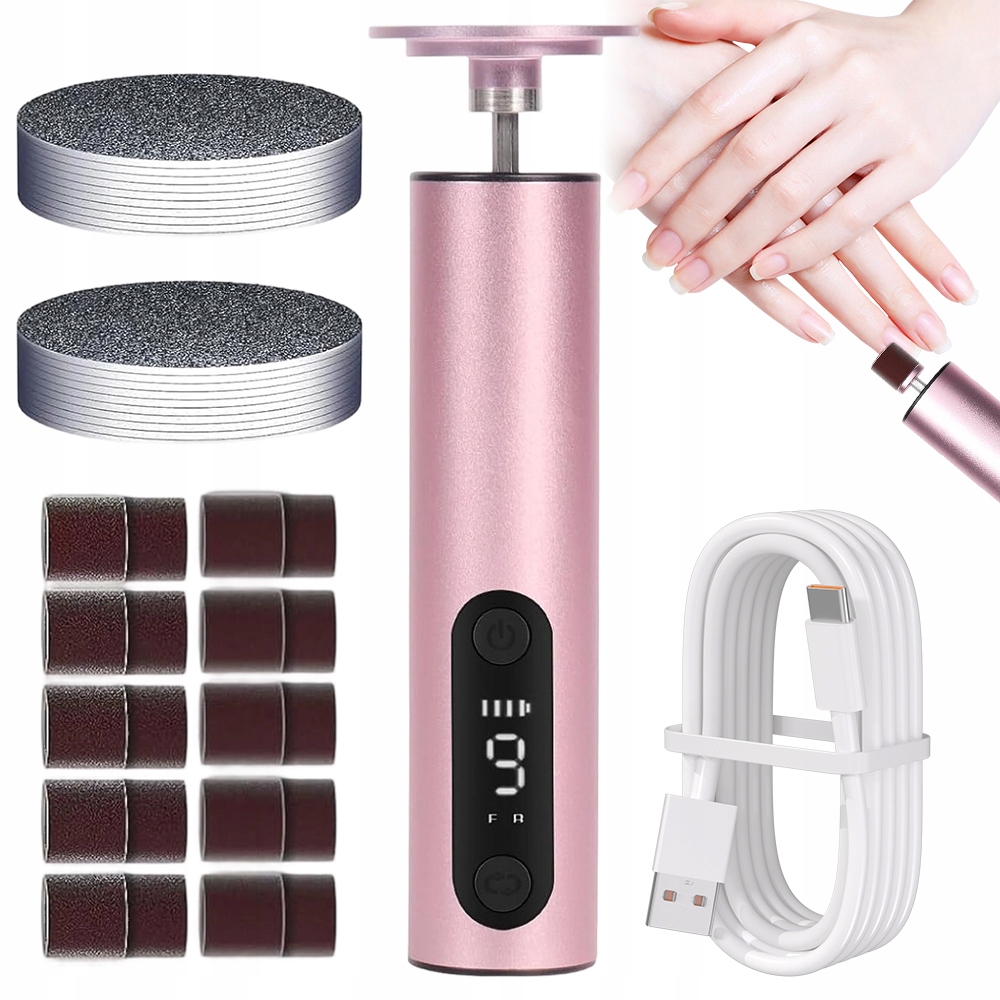 Elektrický Pilník na stopky, struhadlo bez kabelu LCD displej