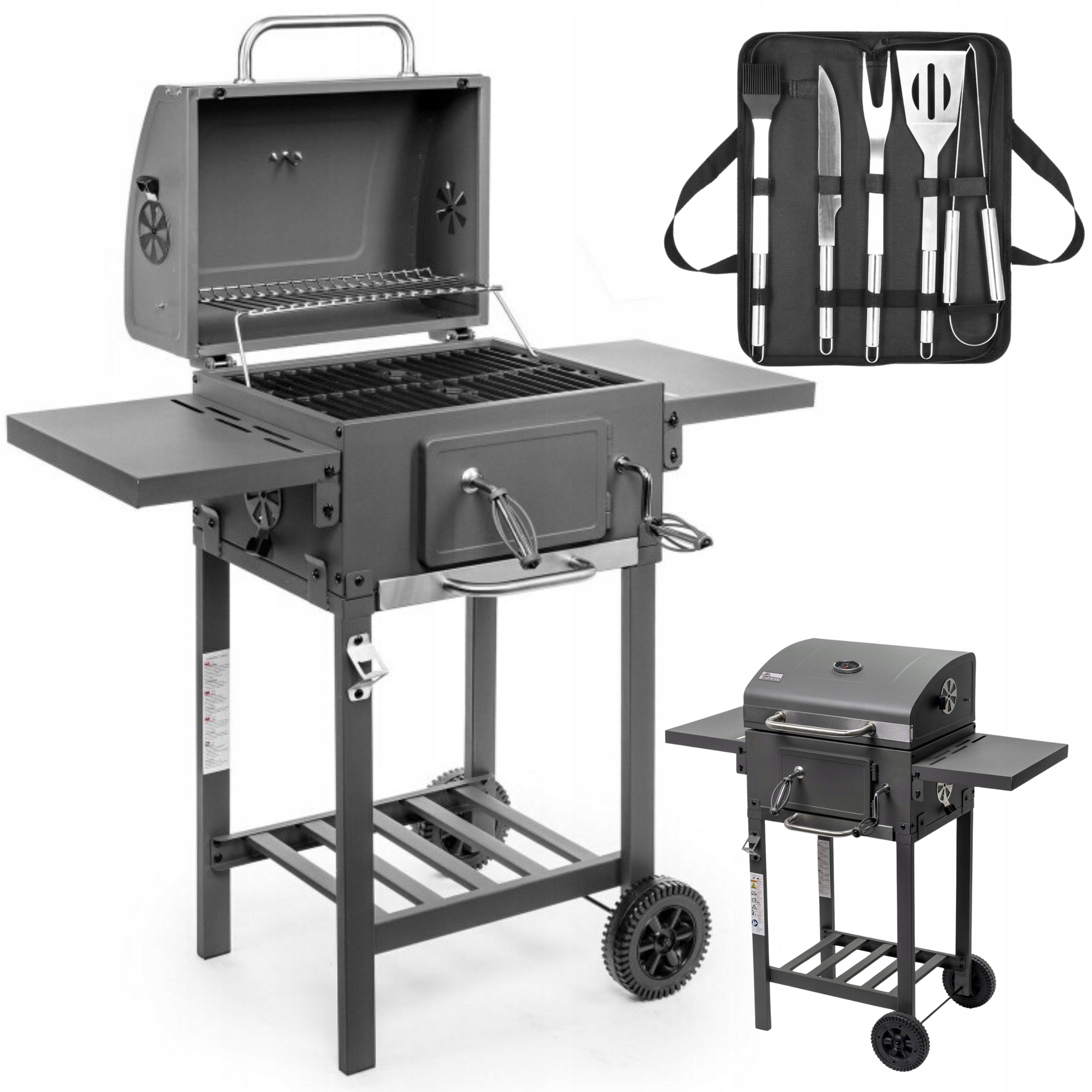 GRILL WĘGLOWY DUŻY OGRODOWY AKCESORIA DO GRILLA 6x 13428637274 Allegro.pl