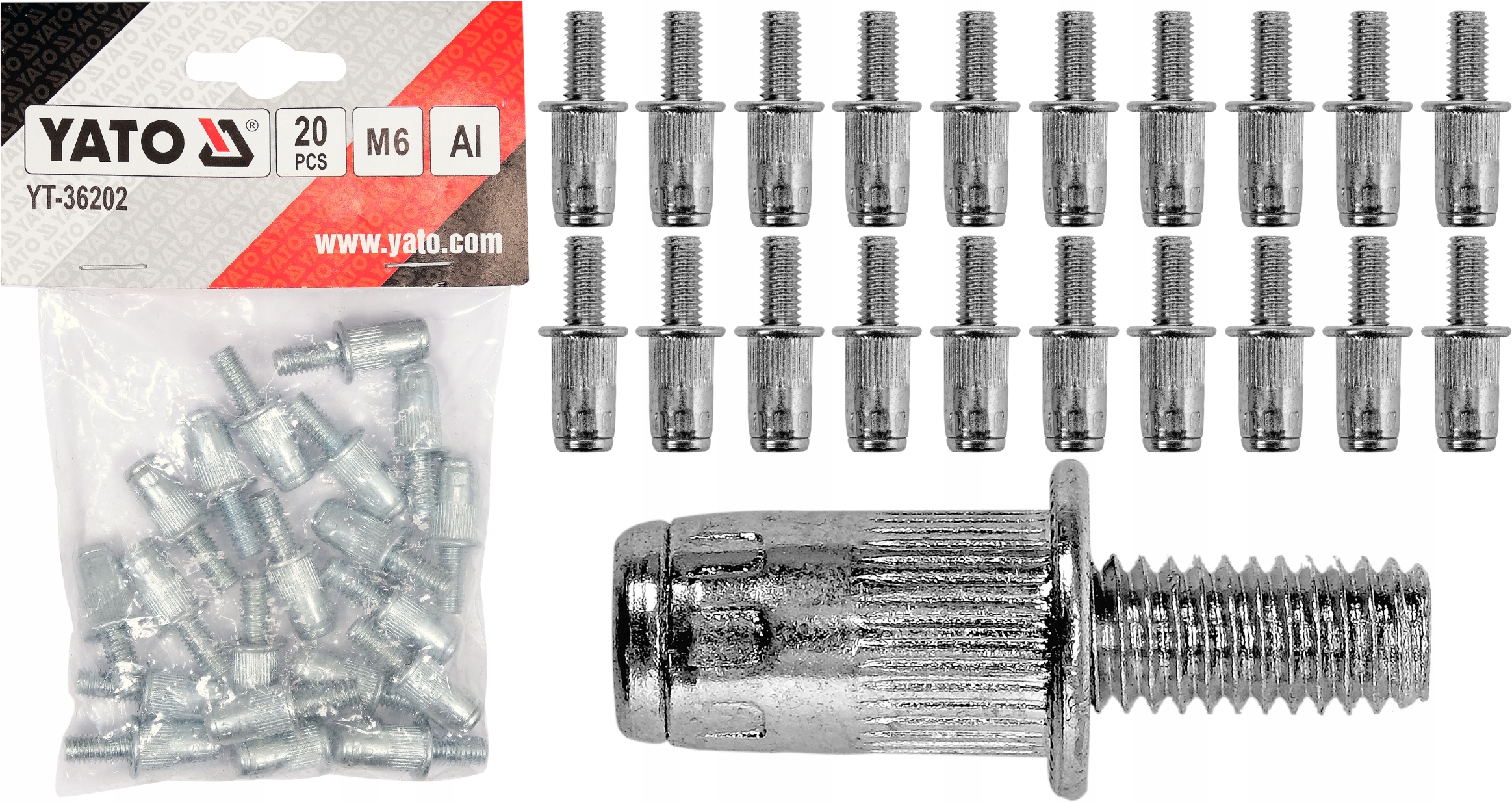 

Yato Nitotrzpienie Aluminiowe Nitośruba M6 20 Szt.