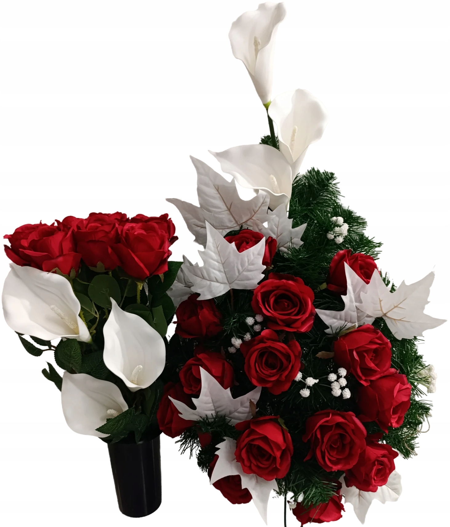 XXL Sada Dekorace Kompozice Náhrobních Umělé Květiny Růže