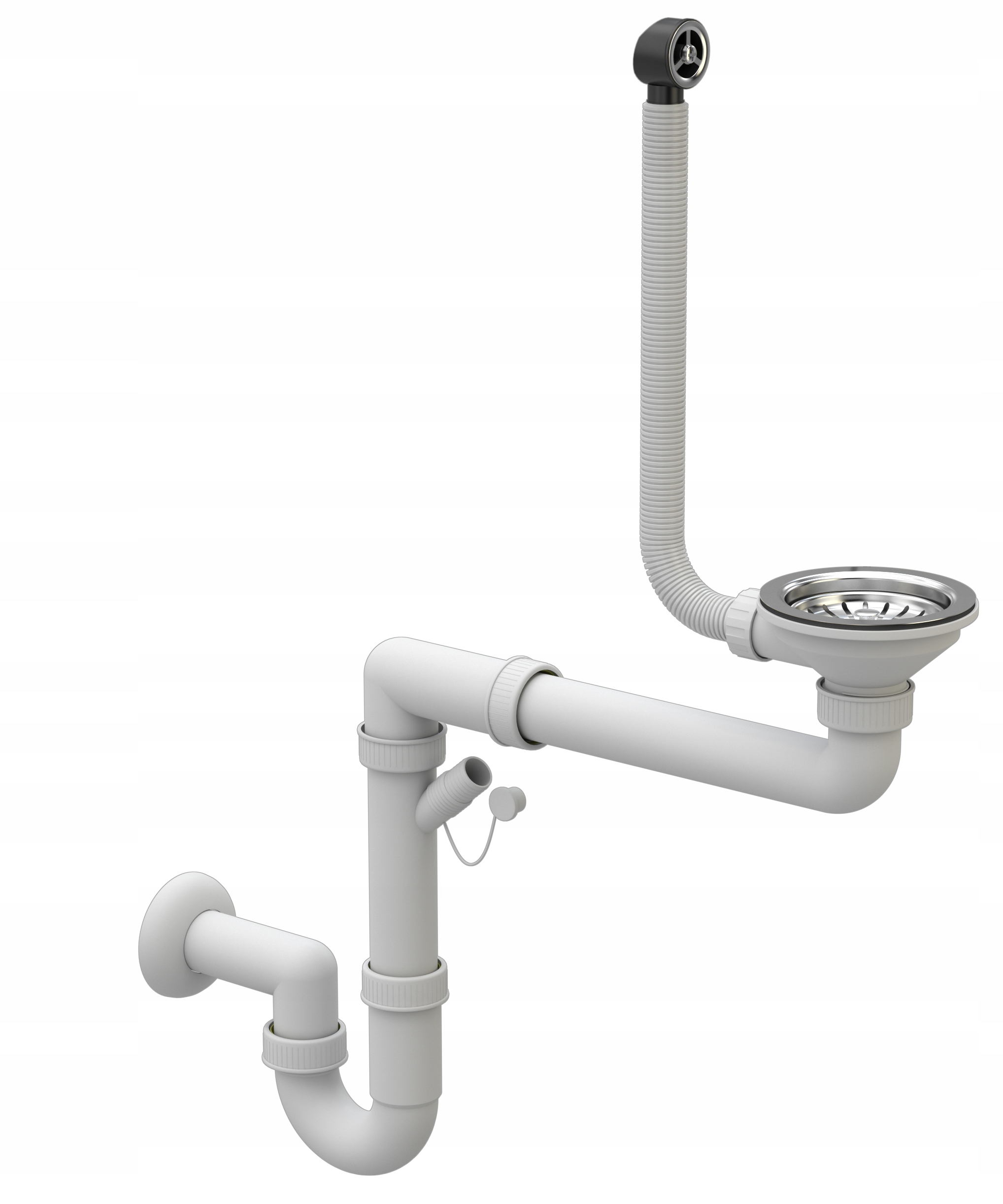 SYFON MANULANY JEDNOKOMOROWY PRZYŚCIENNY DO ZLEWU