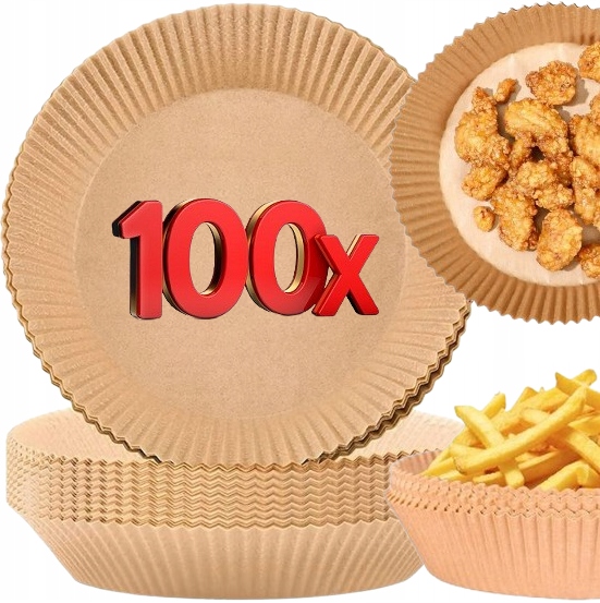 WKŁAD PAPIEROWY DO FRYTKOWNICY AIR FRYER WKŁADY PAPIEROWE 20-24 cm 100szt