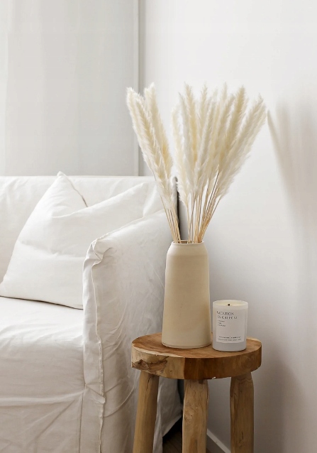 TRAWA PAMPASOWA BIAŁA SLIM BUKIET 15SZT PAMPASY KREMOWA BIEL Wysokość 60 cm