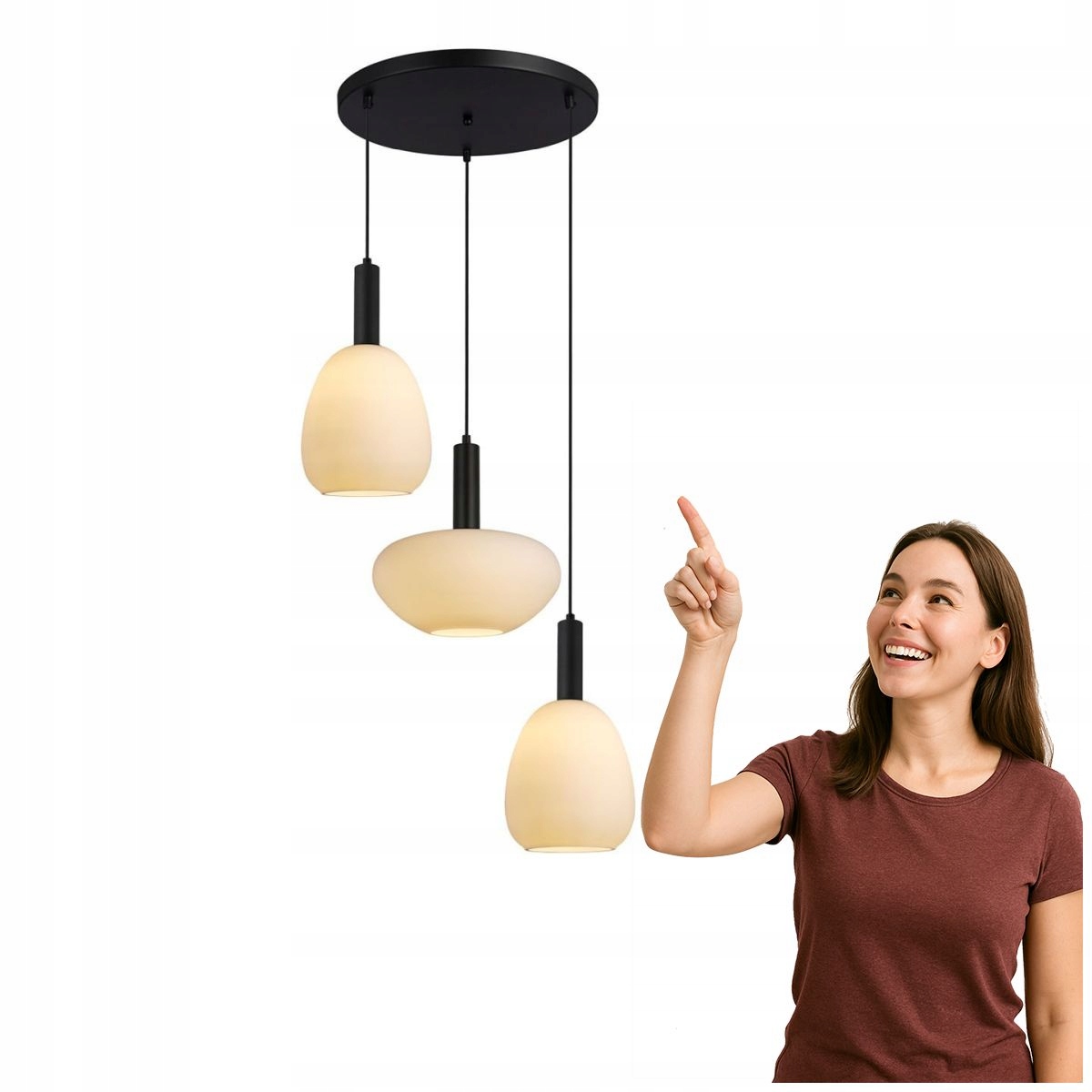 Závesná lampa Gater PND-23541-3-BK-OP Italux