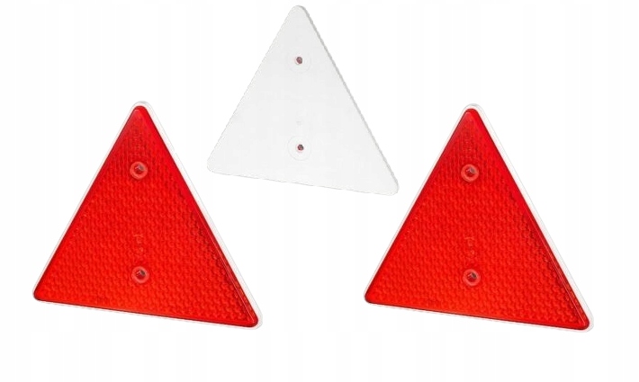 [ZESTAW] - 2 x Trójkąt odblaskowy z otworami LAMPA LAMPY DO PRZYCZEP OTWORY