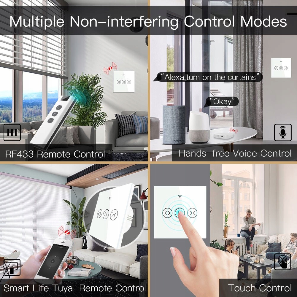 WŁĄCZNIK ROLET ŻALUZJI ZigBee w RF Pilot 9CH Komunikacja ZigBee
