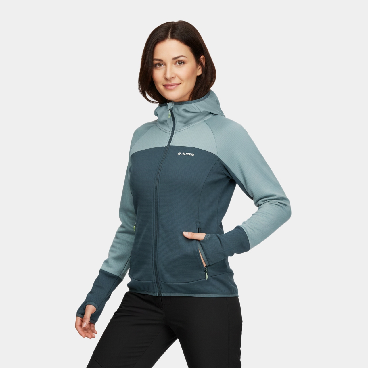 Bluza damska Alpinus Uba z kapturem, otwory na kciuk, miekka elastyczna M