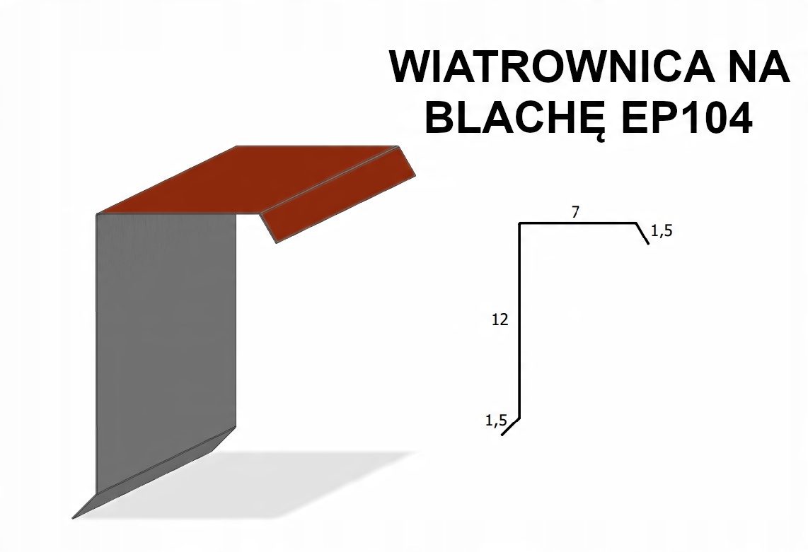 

Wiatrownica na blachę EP104 obróbki 8004 ceglasty