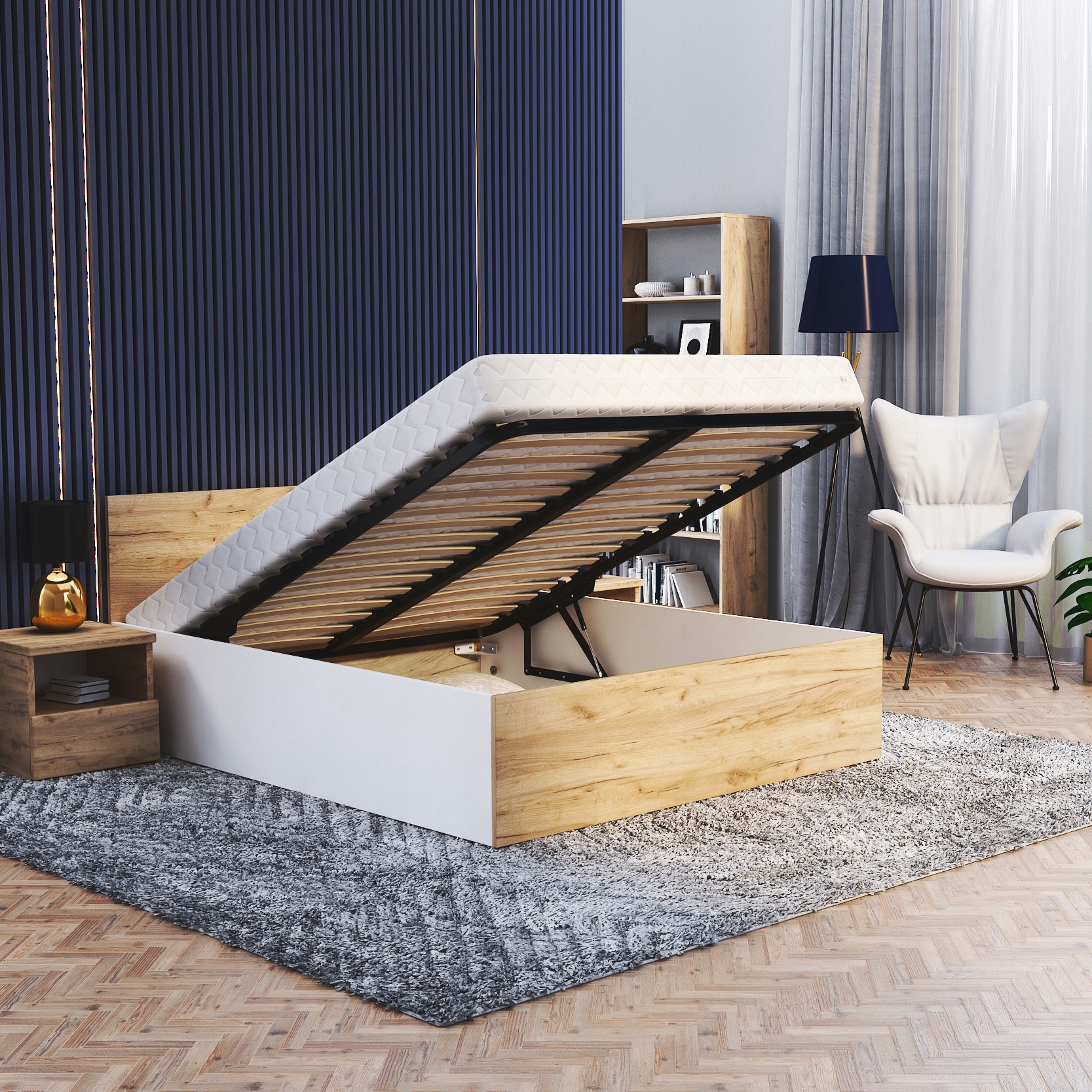 Lůžko 180x200 kovová konstrukce matrace Panama MM